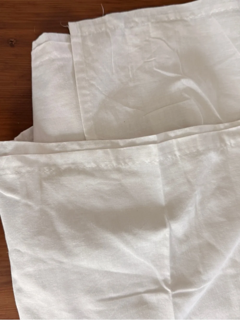 IKEA OLEBY White Full Bed Skirt Cotton Minimalist Dust Ruffle